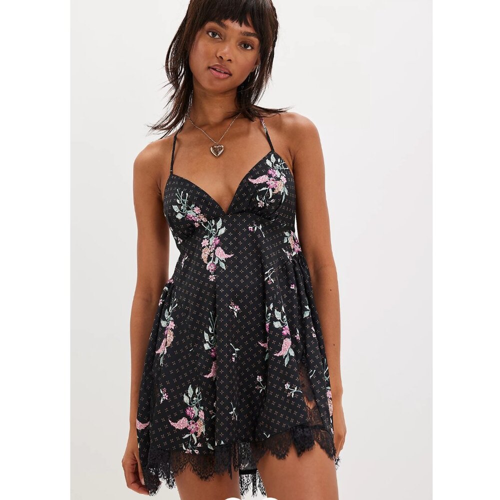 Free People Intimately Bali Sunday Afternoon Mini Slip in Black